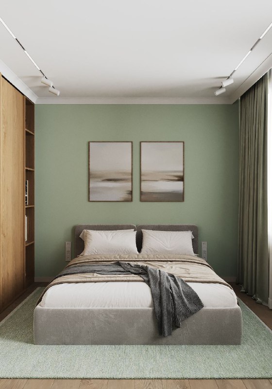 Спальня 17,5 кв.м Кабинет 12,1 кв.м Детская 12,1 кв.м из проекта жклегендарныйквартал Дизайнер Алина - изображение 1 - спальня, кабинет, детская