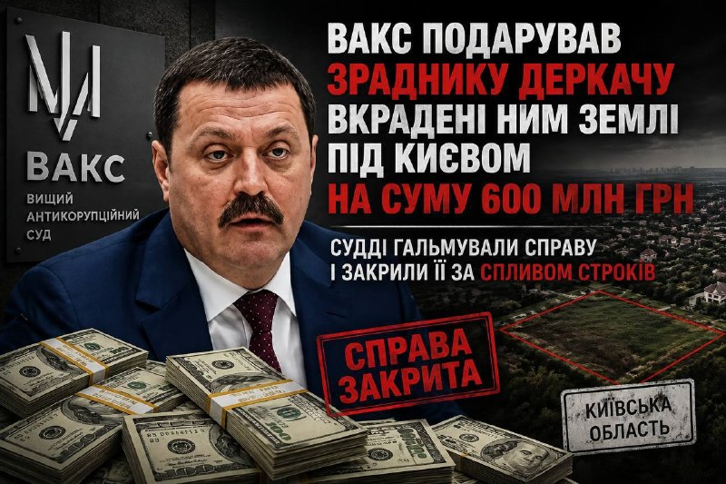 Суддя ВАКС допоміг залишити в власності Деркача викрадені землі під Києвом на понад 600 млн грн — ЗМІ