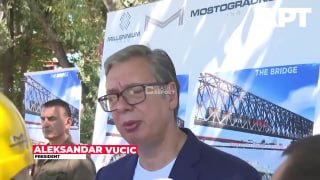 נשיא סרביה אלכסנדר ווצ'יץ' בביקורו של זלנסקי: