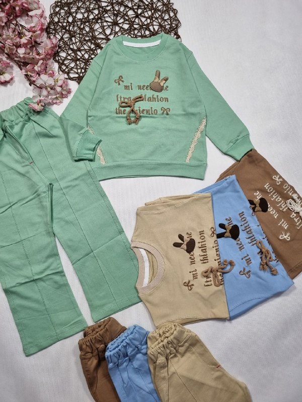پخش بچگانه نی نی ناز👫: 🇮🇷🧥🧶👗👚👔🎽👕👖💎🍀بلوز شلوار دورس دخترانه👧📐سایز۴۰/۴۵/۵۰💰#قیمت۸۸۹۰۰۰۲۲۶۷۵۲