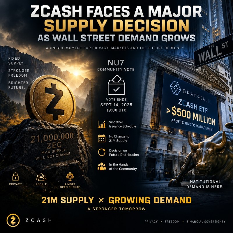 ZCASH FACES A MAJOR SUPPLY DECISION AS INSTITUTIONAL INTEREST GROWS