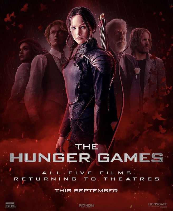 HollywooDi_A | هالیوودیا: پوستر جدیدی برای اکران مجدد هر ۵ فیلم “HUNGER GAMES” منتشر شد.این فیلمها از ماه سپتامبر دوباره به سینماها بازمیگردند.🌟