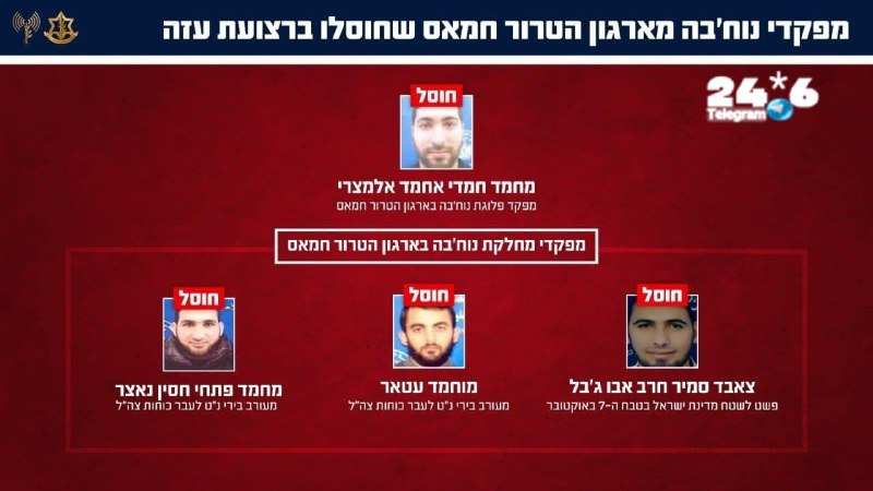 🇮🇱 צה"ל: ארבעה מפקדי נוח'בה של חמאס חוסלו בתקיפה במרחב שאטי. דובר צה"ל הודיע כי בתקיפה שבוצעה במרחב שאטי…