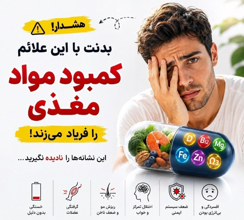 دنیای دارو: بدنت با این علائم کمبود مواد مغذی را فریاد میزند❗️😃 @ettelaatdrug