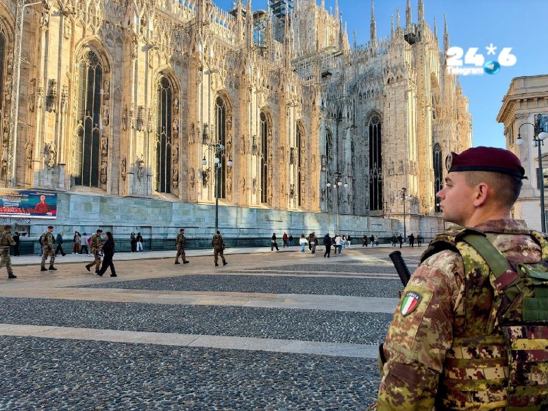 🇮🇱 Italy's Minister of Defense Guido Crosto publishes documentation of the security forces prepared in the center of Milan for the possibility of further violent demonstrations today.