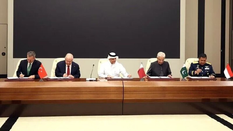 Turkey, Qatar, Pakistan and Indonesia signed a security cooperation agreement Turkey's Ministry of Defense announced on Wednesday that this country along with Qatar, Pakistan and Indonesia signed a multilateral memorandum of understanding called "Badr" in Doha, which aims to expand security cooperation and strengthen the military capabilities of the four countries.