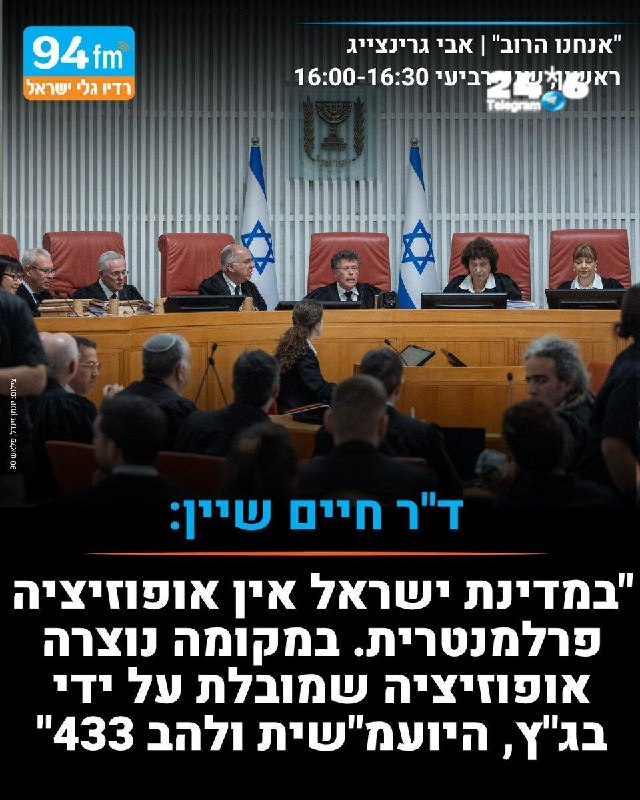 🇮🇱 ד"ר חיים שיין לאבי גרינצייג ב'אנחנו הרוב': "במדינת ישראל אין אופוזיציה פרלמנטרית. היא קרסה, היא לא קיי…