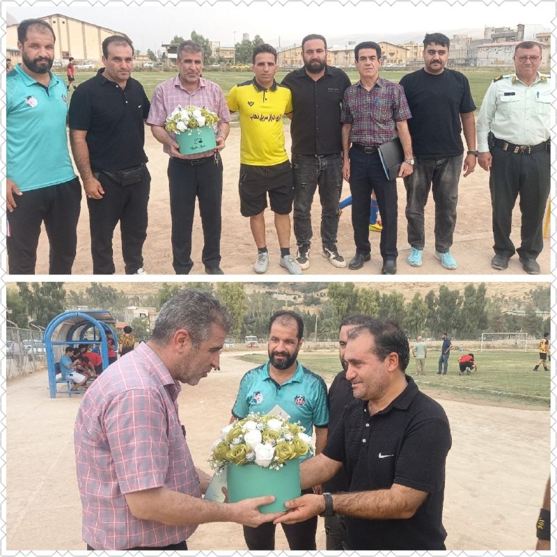 بازی دراز: 🏆 تقدیر و تشکر باشگاه شهید بهرامی و رئیس هیئت فوتبال کنگاور از اقبال نوروزی🔹 باشگاه شهید بهرامی و رئیس هیئت فوتبال شهرست