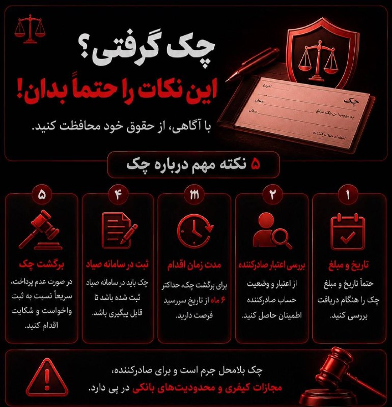 فاند پلاس: ✔️ چند نکته در مورد چکبا آگاهی بیشتر از حقوق خود محافظت کنید Join➕@fundplus1