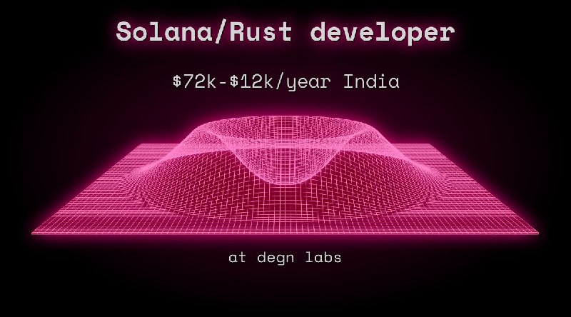 Web3 Solana/Rust developer $72k - $12k India at degn labs