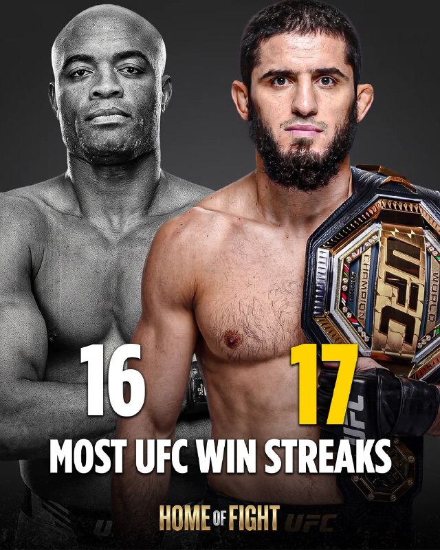 UFC Center: ⭕️ اسلام ماخاچف تاریخ‌ساز شد."طولانی‌ترین رکورد پیروزی متوالی در تاریخ UFC"🔻 پنجمین قهرمان دو وزنه تاریخ که موفق شده از 