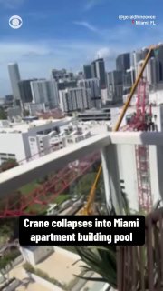 🇺🇸 A crane in #Miami collapsed while it was under construction on Friday and splashed into a nearby pool.