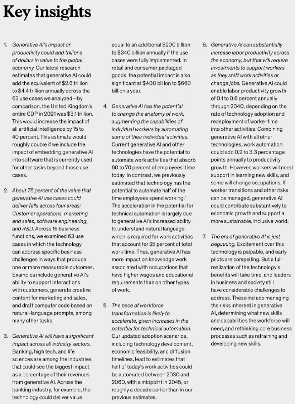 这份麦肯锡报告《The economic potential of generative AI》，纠正了我之前对「AIGC商业化」一些错误观念