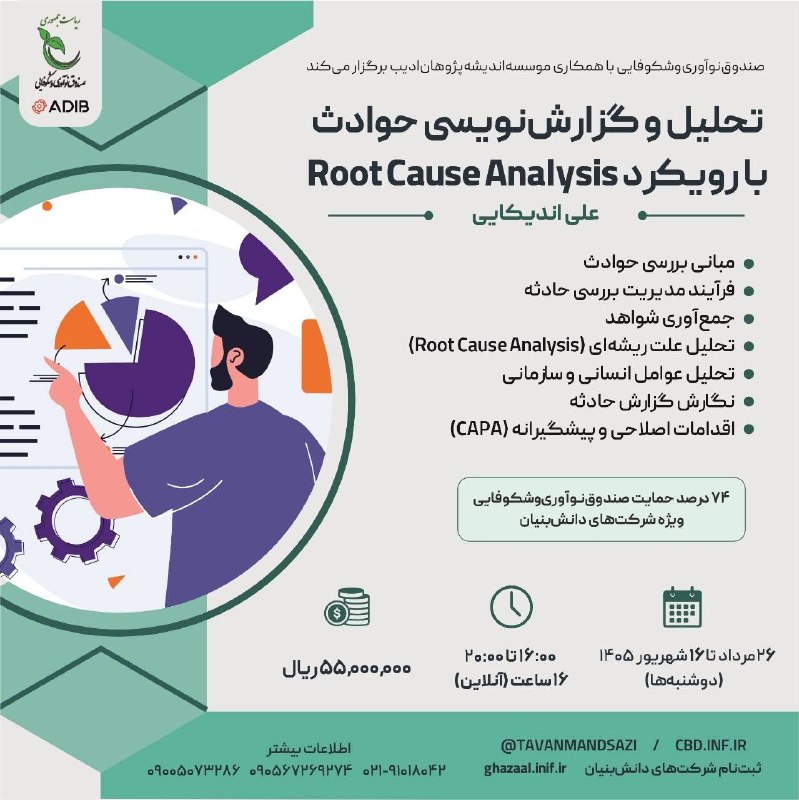 توانمندسازی شرکتهای دانشبنيان: #توانمندسازى#آموزش_دانشبنيان#کارگاههای_آموزشی_مجازی#مدیریت_عمومی صندوق نوآوری و شکوفایی با همکاری اندیشهپژوهان ادیب