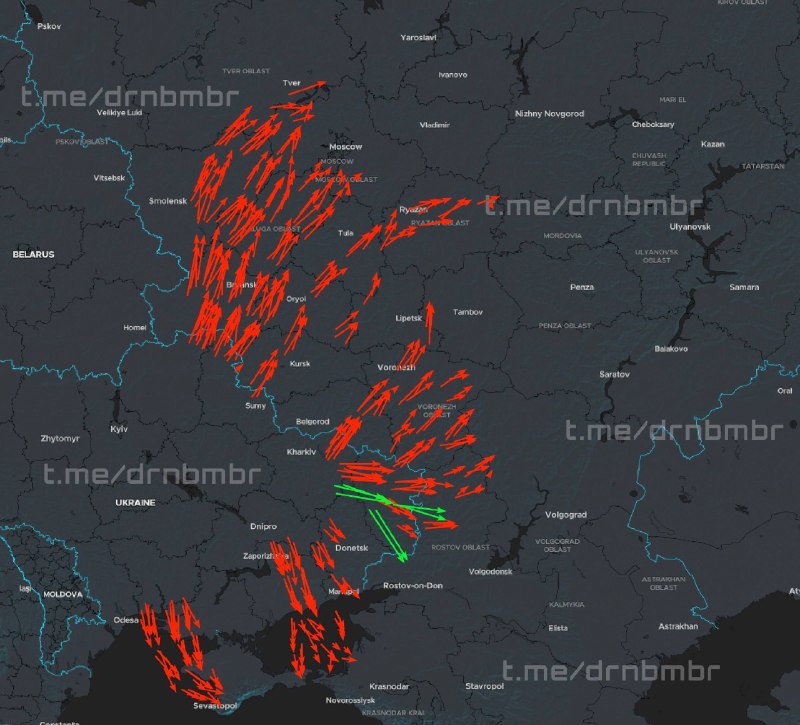 Кілька крилатих ракет і близько 400 БПЛА летять атакувати Росію та окуповані території