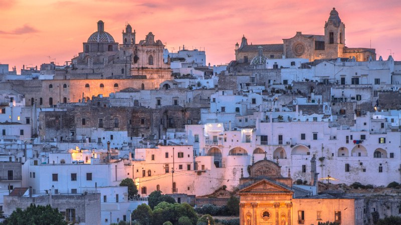 Apulia's White CityOstuni at dusk, Apulia, Italy (© Feng Wei Photography/Getty Images)