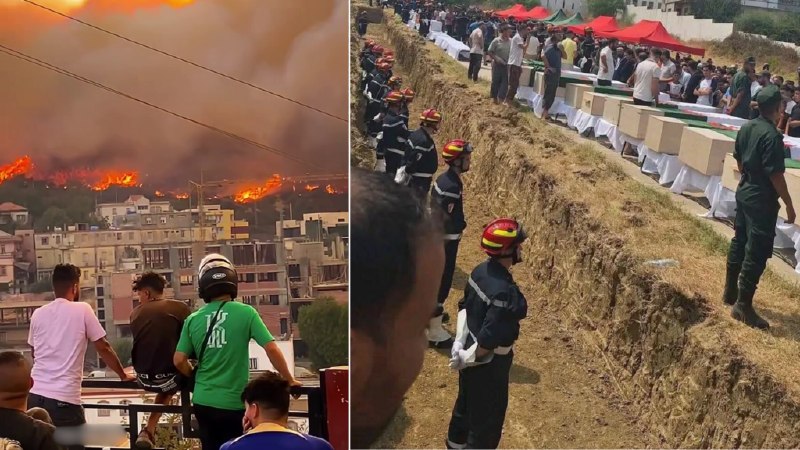 אלג'יריה: קבורה המונית חושפת חלק מהיקף האבדות האנושיות בשריפות "יום רביעי השחור".