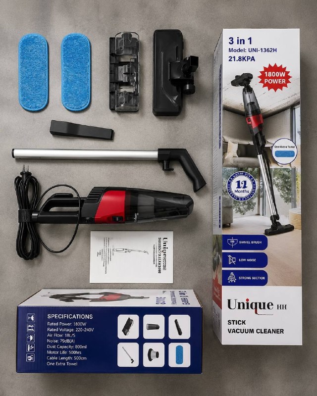 دیوار حراجی های کمپانی چرو: جارو برقی عصایی آب و خاک یونیک HHقیمت : 7/260/000 تومانساخت چین🇨🇳کارتن : 6 عددی