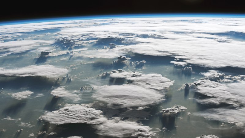 Making a fog-castLarge anvil clouds above the Amazon in Brazil (© NASA)