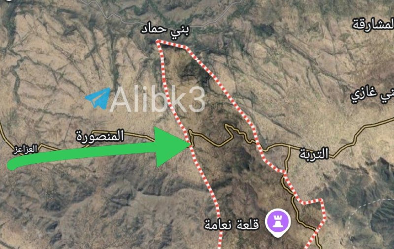 The Yemeni forces control al-Azzaz and al-Mansoura and are advancing towards al-Asba, approaching the outskirts of the city of al-Turba.