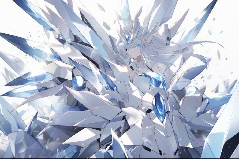 今天的晚安提示词是Midjourney热门上出现非常多的两个词“mother of pearl iridescent和holographic white”珍珠母虹彩和全息白这两个词组合会在画面上形成一种非常绚丽的色彩
