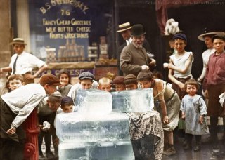 Children lick ice during a heat wave in New York City, 1912Time Machine | Historical Photo