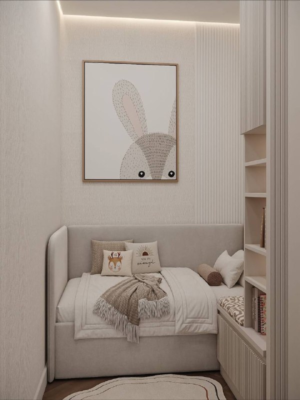 Спальня и небольшая зона для ребенка в однокомнатной квартире. Дизайнер - Айгуль Калимуллин - изображение 10 - спальня, небольшая, зона