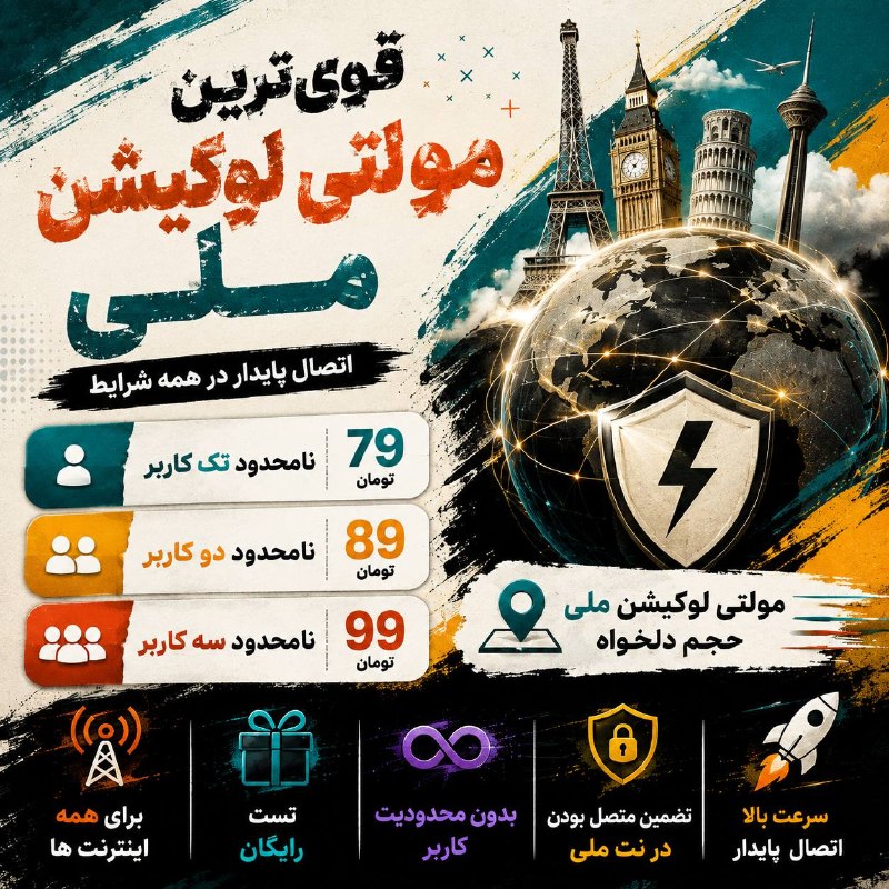 توییتی: 🚀 قوی ترین مولتی لوکیشن ملی 🚀➖➖➖➖➖➖➖➖➖➖➖👾 نامحدود تک کاربر | 79 تومان👾 نامحدود دو کاربر | 89 تومان 👾 نامحدود سه کاربر |