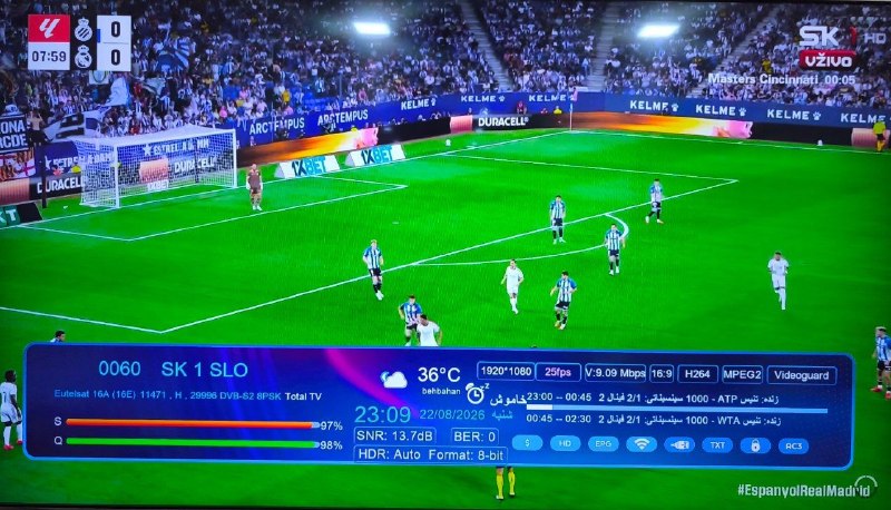 Hack Sat Feeds 📡: پخش زنده بازی رئال مادرید و اسپانیول 16E