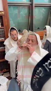 The end of Yom Kippur tonight in the center of Jerusalem.