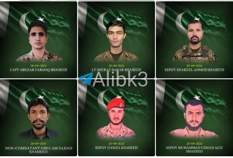 Pakistani forces announce the killing of two Pakistani officers and four soldiers during clashes with armed militants in Khyber Pakhtunkhwa province on the border with Afghanistan.