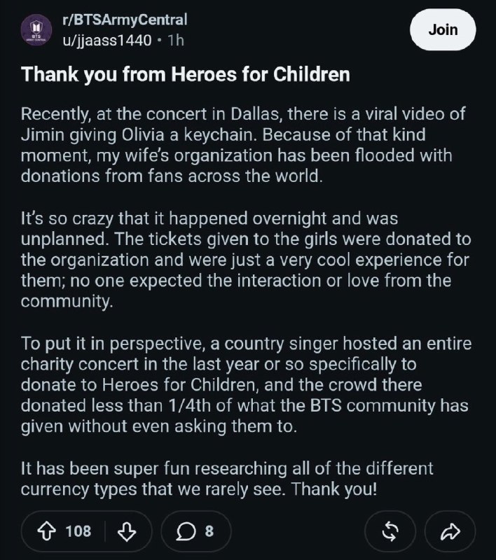 - 𝙋𝙖𝙧𝙠 𝙅𝙄𝙈𝙄𝙉 -: 「260819」 ⌞#News. #JiminEffect ⌝ 🕊─•‹apparently, jimin's viral moment with olivia brought so much love to heroes for chil