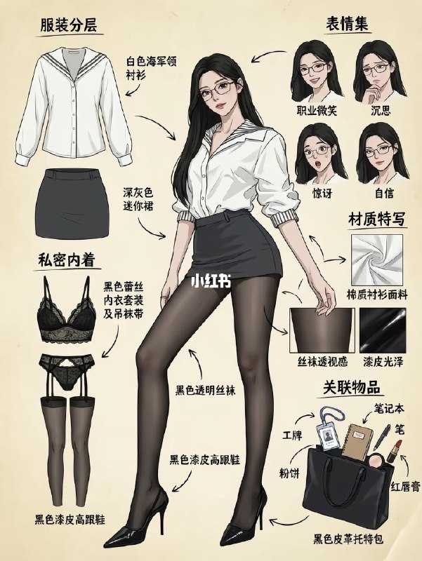 职场白领 日常制服丝袜穿搭#@aigc1024职场白领 日常制服丝袜穿搭#@aigc1024