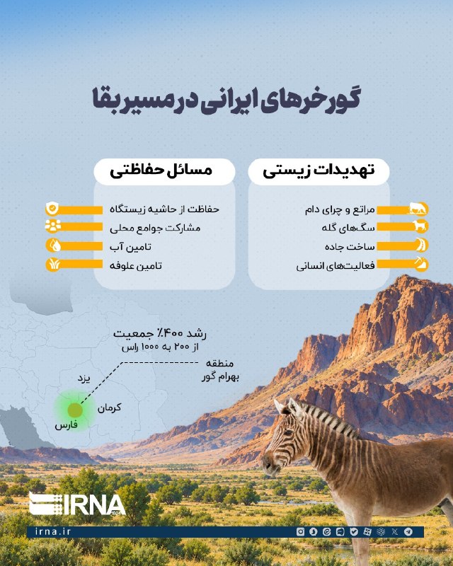 IRNA Info Iranian zebras on the way to survival; Corridors that must remain safe