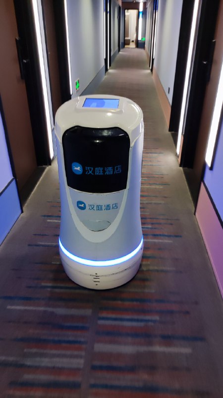 酒店的外卖机器人，会自己开电梯门，挺NB的
