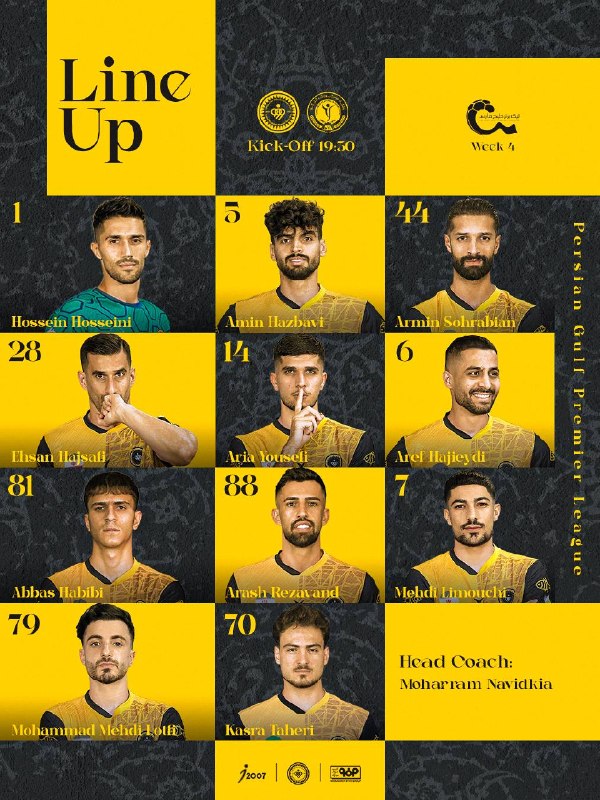 خبرورزشی‌ جام جهانی | اخبار فوتبالی و ورزشی: ✅هفته‌چهارم لیگ برتر؛ ترکیب سپاهان برای دیدار با گل گهر سیرجان؛ ساعت 19:30 از شبکه ورزش.✅@khabarvarzeshiii