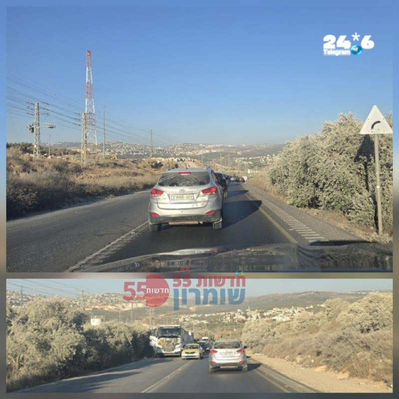 🇮🇱 Highway 505: A truck is stuck on the ramp from Marada towards Ariel Square, congestion is felt in both directions. Police on the scene.