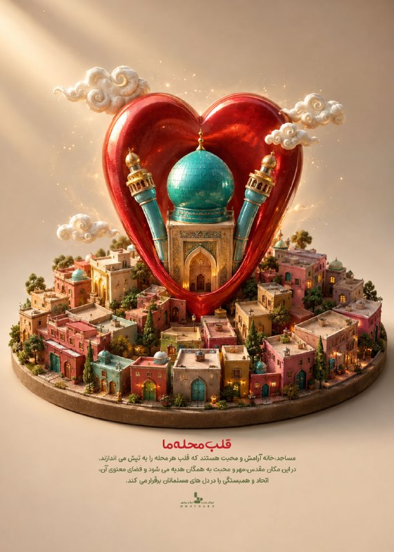 متنا: #پوستر 🕌 مسجد، قلب محلهی ما🔹 مسجد میتواند پایگاه همهی کارهای نیک باشد🌹 رهبر شهید انقلاب🕌 31 مردادماه، روز جهانی مسجد🌱