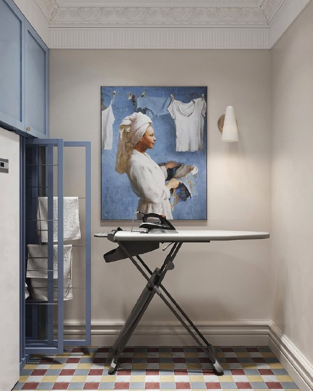 Небесно голубой дизайн постирочной Мы в МАХ | Уголок дизайна - изображение 1 - небесно, голубой, дизайн