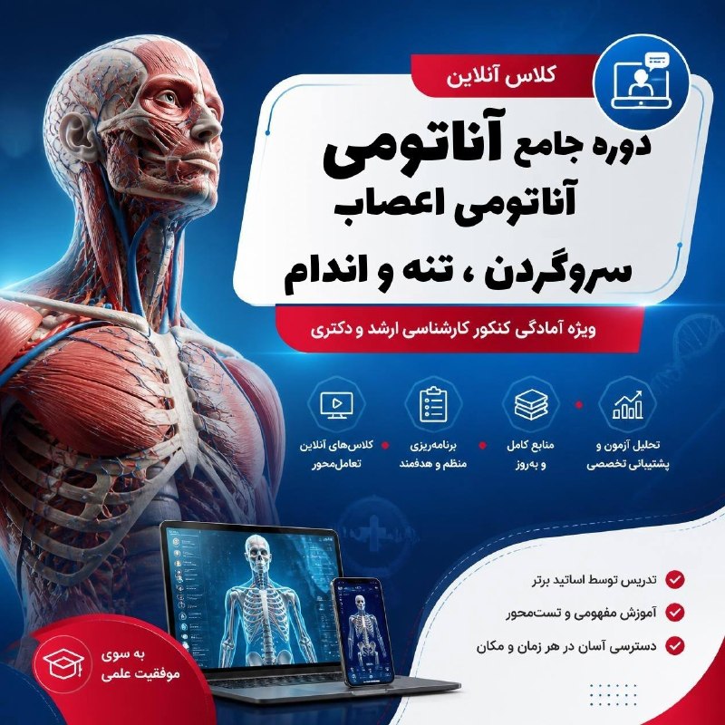 موسسه معین: 🫁 دوره جامع آنلاين آناتومی🎯 ویژه کنکور ارشد و دکتری آبان ماه ۱۴۰۵ 👨💻با تدریس دکتر قربانی🖇 کلیه متقاضیان آزمون کارشناسی