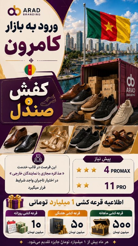 آراد برندینگ: 💼 ورود به بازارهای جدید، فرصت‌های تازه‌ای برای توسعه تجارت ایجاد می‌کند.🌍 شاید بازار بعدی، همان فرصتی باشد که باید وارد 