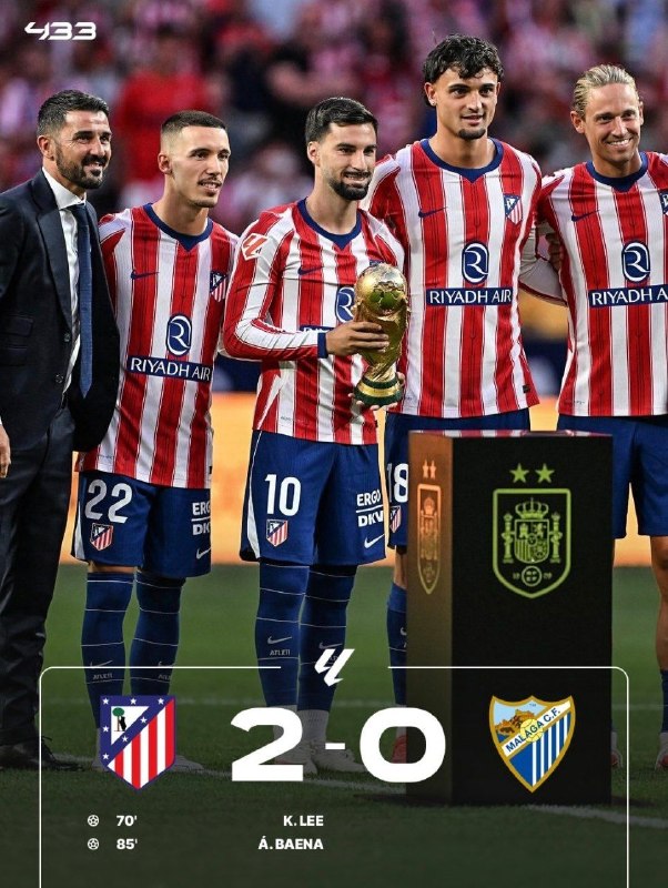 فوتبالی | Footballi.net: 🌬پایان بازی 🇪🇸 اتلتیکومادرید 🔢 - 🔢 مالاگا شروع پرقدرت برای ال‌چولو؛ 🗣پیروزی ۲ گله اتلتیکو برابر مالاگا جانشین کره‌ای آلو