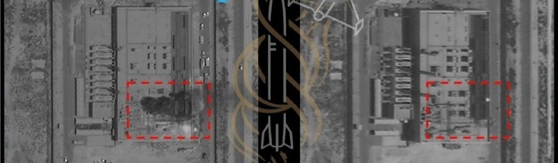 תמונת לוויין מציגה טיל איראני פוגע במבנה השלישי של מרכז הנתונים של אמזון בבחריין.