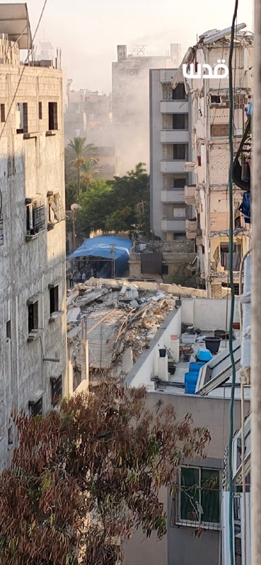דחוף: פשיטה של מטוסי כיבוש מאחורי בית הדין השרעי בעיר עזה.