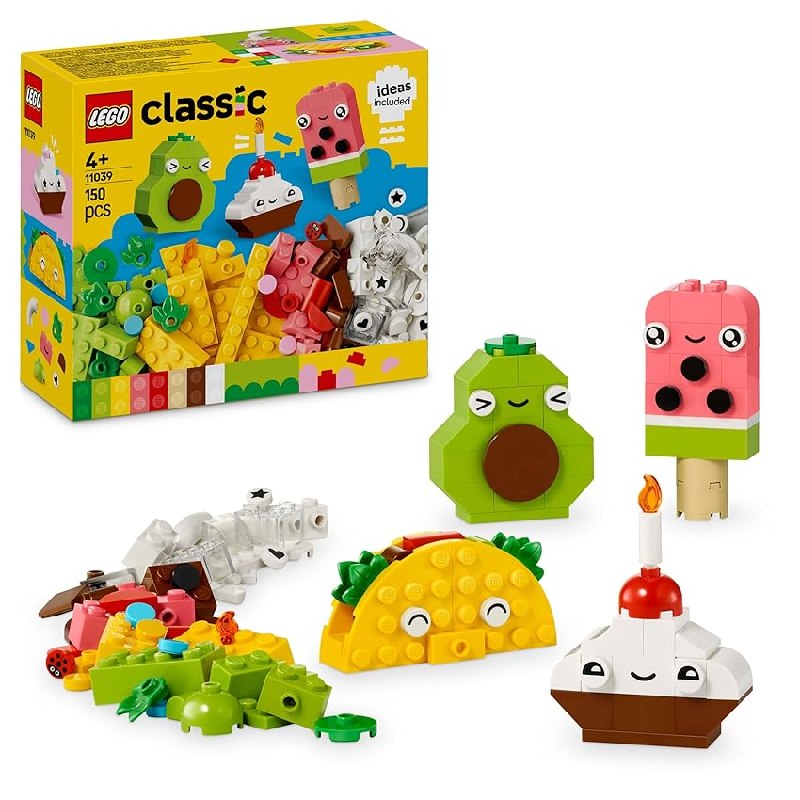 LEGO Classic Kreativer Snack Bauspaß Spielzeug mit Essen für fantasievolle Rollenspiele