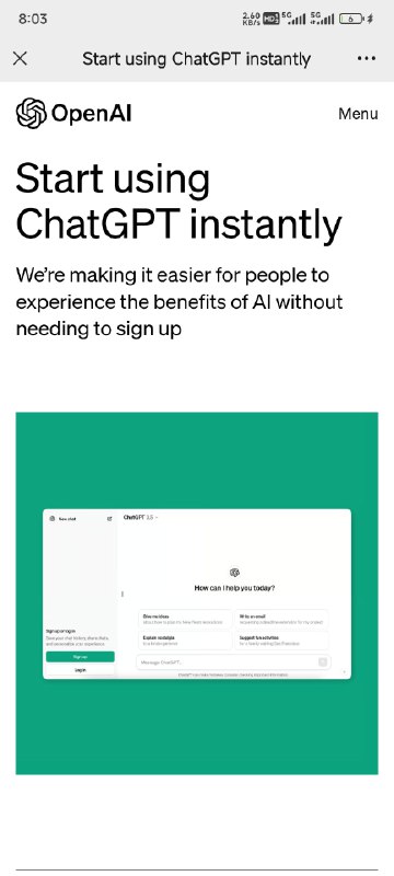 OpenAI 说现在可以让大家不用注册就开始使用GPT3.5了