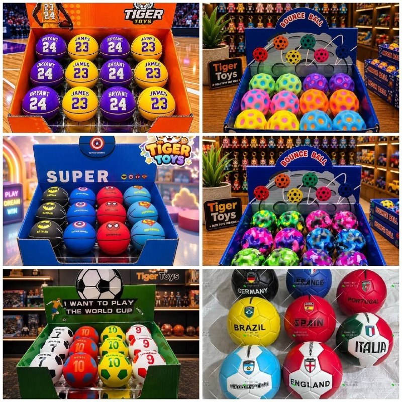 عمده فروشی بازار صالح آباد: ❤️‍🔥❤️‍🔥❤️‍🔥واردات و پخش انواع اسباب بازی tiger toys✅ توپ لاتکس ،توپ پرشی بانسی بال و انواع توپ باشگاهی و زمین چمن با طر