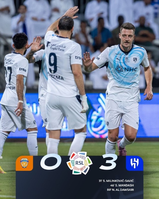 فوتبالی | Footballi.net: 🌬 پایان بازی 🇸🇦الفیحا 🔢 - 🔢 الهلال 🔵دومین برد متوالی اینزاگی؛⚪️پیروزی قاطع الهلال در خانه الفیحا ⚽ هفته دوم #لیگ_عربستان