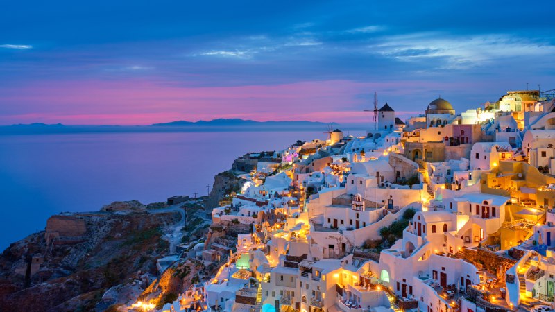 Dreams painted in blue and whiteVillage of Oia, Santorini, Greece (© f9photos/Getty Images)
