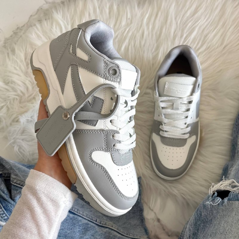 Off-White Out Off-White Out of Office Low Tops Grey White 📦, фото 3